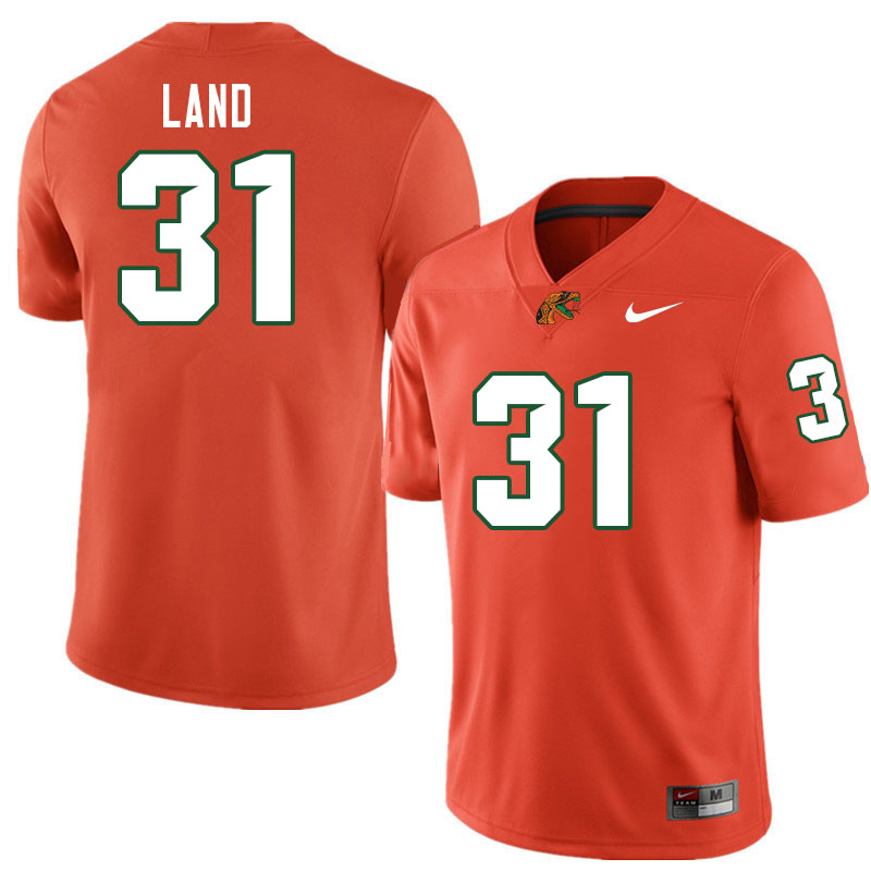 Florida A&M Rattlers #31 Isaiah Land College Football Jerseys,Uniforms-Orange